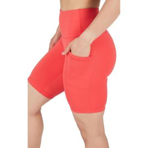 imageYogalicious Womens High Waisted Biker Shorts Workout Running Spandex Yoga Shorts 35quot 5quot 7quot 9quotCayenne 9