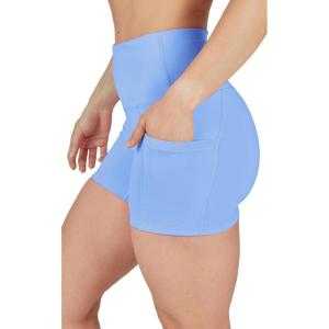 imageYogalicious Womens High Waisted Biker Shorts Workout Running Spandex Yoga Shorts 35quot 5quot 7quot 9quotCornflower Blue 35
