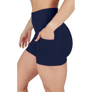 imageYogalicious Womens High Waisted Biker Shorts Workout Running Spandex Yoga Shorts 35quot 5quot 7quot 9quotDark Navy 35