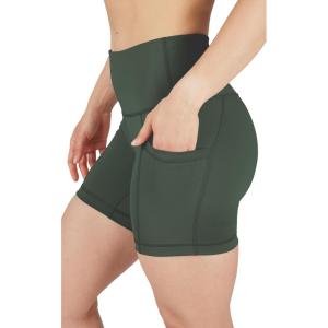 imageYogalicious Womens High Waisted Biker Shorts Workout Running Spandex Yoga Shorts 35quot 5quot 7quot 9quotForest Night 5