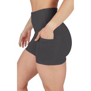 imageYogalicious Womens High Waisted Biker Shorts Workout Running Spandex Yoga Shorts 35quot 5quot 7quot 9quotFresh Dill 35