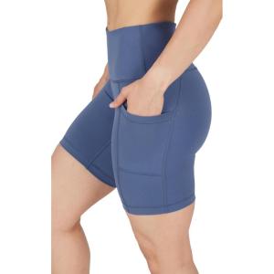 imageYogalicious Womens High Waisted Biker Shorts Workout Running Spandex Yoga Shorts 35quot 5quot 7quot 9quotGray Blue 7