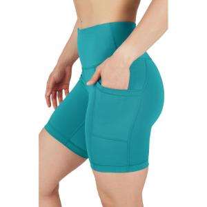 imageYogalicious Womens High Waisted Biker Shorts Workout Running Spandex Yoga Shorts 35quot 5quot 7quot 9quotGreen Blue Slate 7