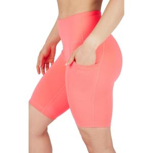 imageYogalicious Womens High Waisted Biker Shorts Workout Running Spandex Yoga Shorts 35quot 5quot 7quot 9quotHeat Wave 9