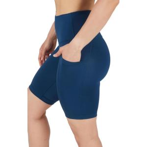 imageYogalicious Womens High Waisted Biker Shorts Workout Running Spandex Yoga Shorts 35quot 5quot 7quot 9quotOcean Silk 9