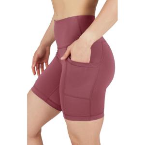 imageYogalicious Womens High Waisted Biker Shorts Workout Running Spandex Yoga Shorts 35quot 5quot 7quot 9quotRouge Blush 7