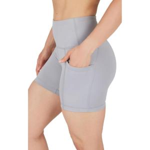 imageYogalicious Womens High Waisted Biker Shorts Workout Running Spandex Yoga Shorts 35quot 5quot 7quot 9quotSleet 5
