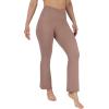 imageYogalicious Womens High Waisted Flare Legging Squat Proof Yoga Bootcut Wide Leg Crossover PantBeaver Fur 315