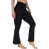 imageYogalicious Womens High Waisted Flare Legging Squat Proof Yoga Bootcut Wide Leg Crossover PantBlack 29