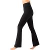 imageYogalicious Womens High Waisted Flare Legging Squat Proof Yoga Bootcut Wide Leg Crossover PantClassic Black 315