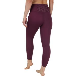 imageYogalicious High Waist Ankle Legging Squat Proof Criss Cross VBack PantMauve Wine