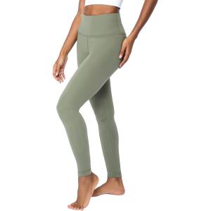 imageYogalicious Squat Proof Fleece Lined Legging High Waisted Thermal Winter Running Pants for WomenDeep Lichen Green