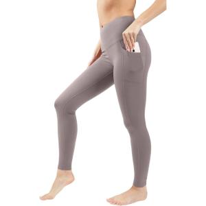 imageYogalicious Squat Proof Fleece Lined Legging High Waisted Thermal Winter Running Pants for WomenMocha WPocket