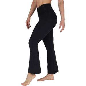 imageYogalicious Womens High Waisted Flare Legging Squat Proof Yoga Bootcut Wide Leg Crossover PantBlack 29