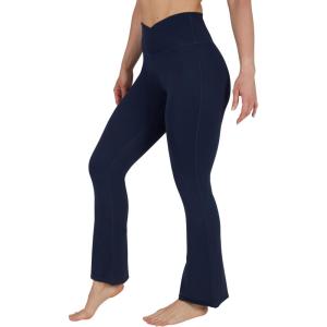 imageYogalicious Womens High Waisted Flare Legging Squat Proof Yoga Bootcut Wide Leg Crossover PantNavy Blazer 315