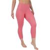 imageYogalicious High Waist Buttery Soft Lightweight Capri Leggings High Rise Workout Yoga Pants for WomenCalypso Coral Lux
