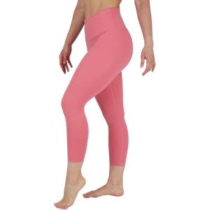 imageYogalicious High Waist Buttery Soft Lightweight Capri Leggings High Rise Workout Yoga Pants for WomenCalypso Coral Lux
