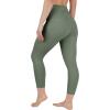 image90 Degree By Reflex Womens High Waisted Capri Legging Side Pocket Squat Proof Gym Workout Yoga PantBay Leaf