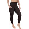 image90 Degree By Reflex Womens High Waisted Capri Legging Side Pocket Squat Proof Gym Workout Yoga PantChocolate Torte
