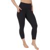 image90 Degree By Reflex Womens High Waisted Capri Legging Side Pocket Squat Proof Gym Workout Yoga PantClassic Black
