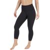 image90 Degree By Reflex Womens High Waisted Capri Legging Side Pocket Squat Proof Gym Workout Yoga PantClassic Black