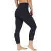 image90 Degree By Reflex Womens High Waisted Capri Legging Side Pocket Squat Proof Gym Workout Yoga PantClassic Black