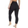 image90 Degree By Reflex Womens High Waisted Capri Legging Side Pocket Squat Proof Gym Workout Yoga PantClassic Black