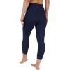 image90 Degree By Reflex Womens High Waisted Capri Legging Side Pocket Squat Proof Gym Workout Yoga PantDark Navy