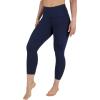 image90 Degree By Reflex Womens High Waisted Capri Legging Side Pocket Squat Proof Gym Workout Yoga PantDark Navy