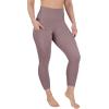 image90 Degree By Reflex Womens High Waisted Capri Legging Side Pocket Squat Proof Gym Workout Yoga PantMocha