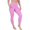 image90 Degree By Reflex Womens High Waisted Capri Legging Side Pocket Squat Proof Gym Workout Yoga PantOpera Mauve