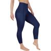 image90 Degree By Reflex Womens High Waisted Capri Legging Side Pocket Squat Proof Gym Workout Yoga PantTwlight