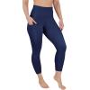 image90 Degree By Reflex Womens High Waisted Capri Legging Side Pocket Squat Proof Gym Workout Yoga PantTwlight