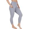 image90 Degree By Reflex Womens High Waisted Capri Legging Side Pocket Squat Proof Gym Workout Yoga PantWeathervane