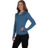 imageYogalicious FullZip Lightweight Hooded Running Workout Yoga Lux Jacket with PocketsBlue Fusion