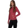 imageYogalicious FullZip Lightweight Hooded Running Workout Yoga Lux Jacket with PocketsEarth Red
