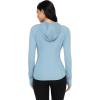 imageYogalicious FullZip Lightweight Hooded Running Workout Yoga Lux Jacket with PocketsFaded Denim
