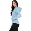 imageYogalicious FullZip Lightweight Hooded Running Workout Yoga Lux Jacket with PocketsFaded Denim