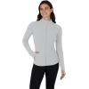 imageYogalicious FullZip Lightweight Hooded Running Workout Yoga Lux Jacket with PocketsHeather Light Grey