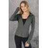 imageYogalicious FullZip Lightweight Hooded Running Workout Yoga Lux Jacket with PocketsLily Pad