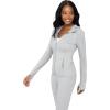 imageYogalicious FullZip Lightweight Hooded Running Workout Yoga Lux Jacket with PocketsSleet