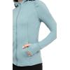 imageYogalicious FullZip Lightweight Hooded Running Workout Yoga Lux Jacket with PocketsSmoke Blue