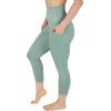 imageYogalicious High Waist Squat Proof Yoga Capri Leggings with Side Pockets for WomenChinois Green Lux With Pocket