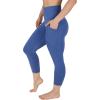imageYogalicious High Waist Squat Proof Yoga Capri Leggings with Side Pockets for WomenGray Blue Lux With Pocket