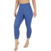 imageYogalicious High Waist Squat Proof Yoga Capri Leggings with Side Pockets for WomenGray Blue Lux With Pocket