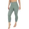 imageYogalicious High Waist Squat Proof Yoga Capri Leggings with Side Pockets for WomenGreen Milieu Lux With Pocket