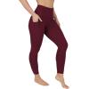 imageYogalicious High Waist Ultra Soft 78 Ankle Length Leggings with Pockets for WomenRed Dahlia Lux