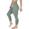 imageYogalicious High Waist Squat Proof Yoga Capri Leggings with Side Pockets for WomenGreen Milieu Lux With Pocket