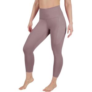 image90 Degree By Reflex Womens High Waisted Capri Legging Side Pocket Squat Proof Gym Workout Yoga PantMocha