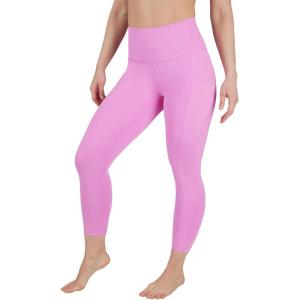 image90 Degree By Reflex Womens High Waisted Capri Legging Side Pocket Squat Proof Gym Workout Yoga PantOpera Mauve